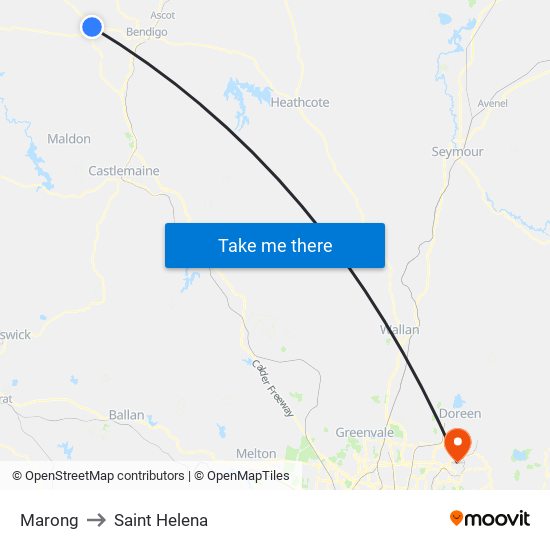 Marong to Saint Helena map