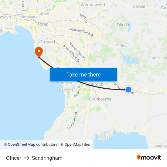 Officer to Sandringham map