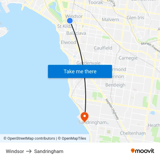 Windsor to Sandringham map