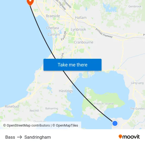 Bass to Sandringham map