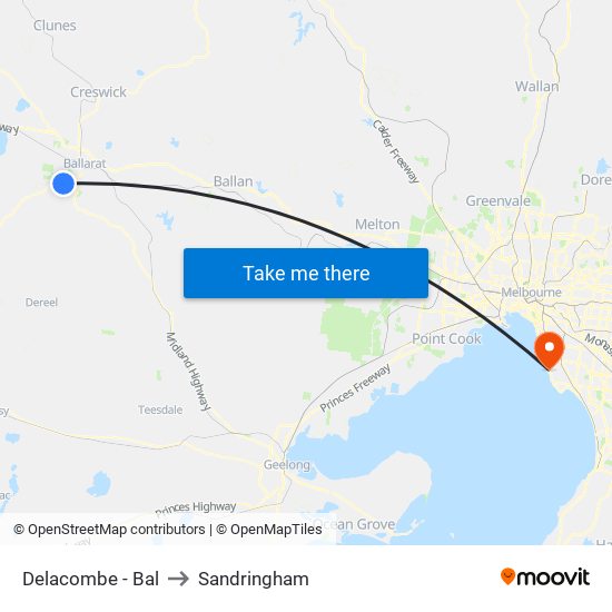 Delacombe - Bal to Sandringham map