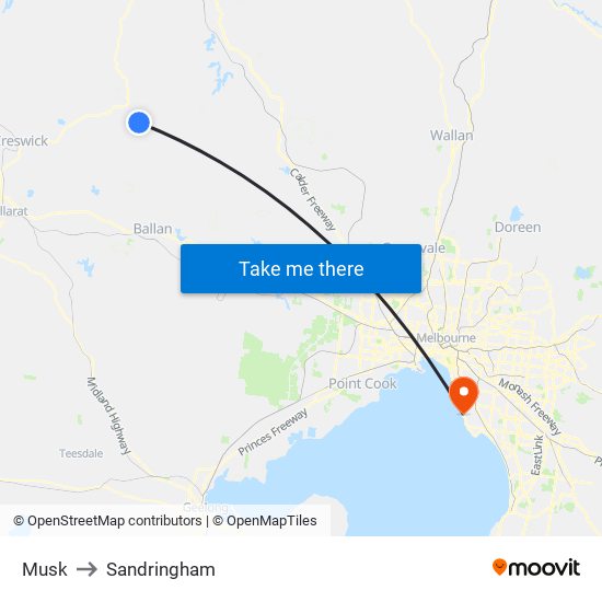 Musk to Sandringham map