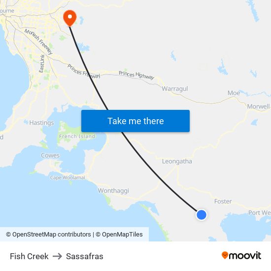 Fish Creek to Sassafras map