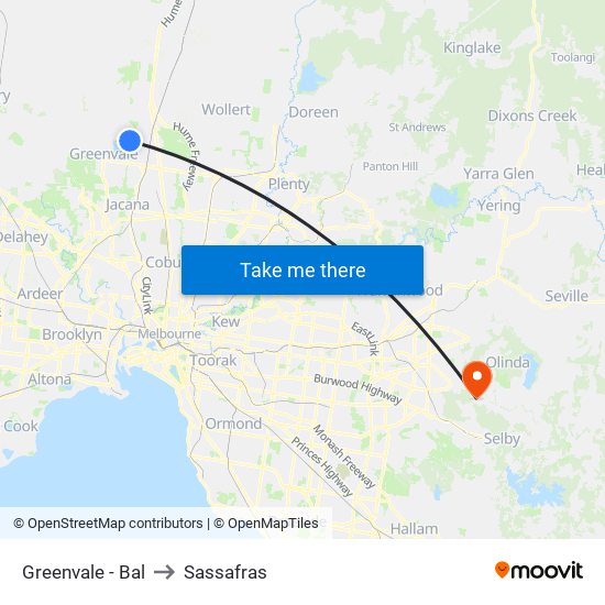 Greenvale - Bal to Sassafras map