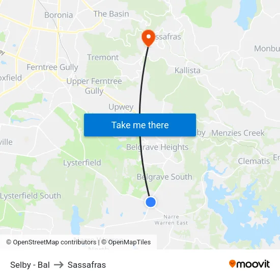 Selby - Bal to Sassafras map