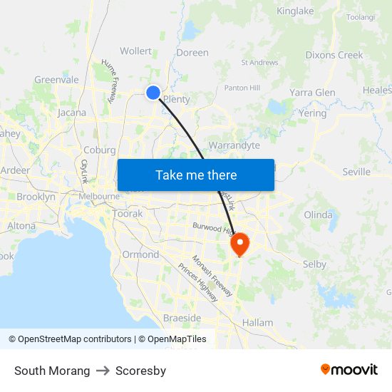South Morang to Scoresby map