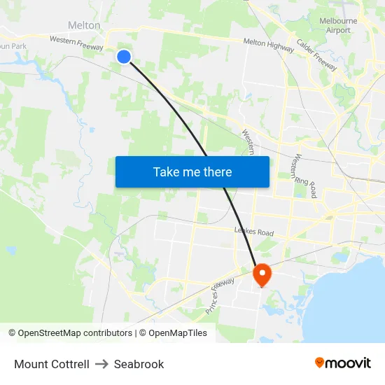 Mount Cottrell to Seabrook map