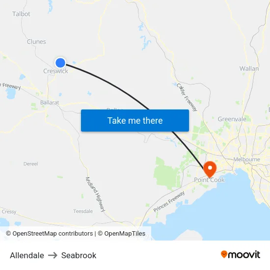 Allendale to Seabrook map