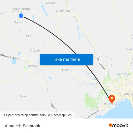 Alma to Seabrook map