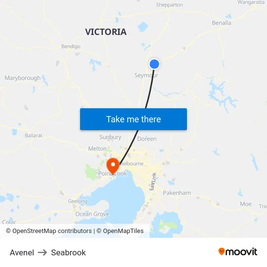 Avenel to Seabrook map