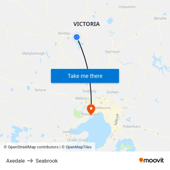 Axedale to Seabrook map