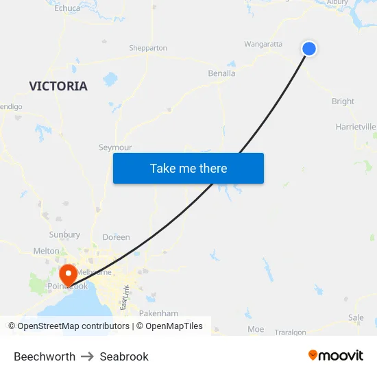 Beechworth to Seabrook map