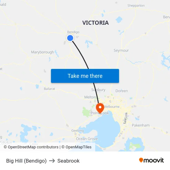 Big Hill (Bendigo) to Seabrook map