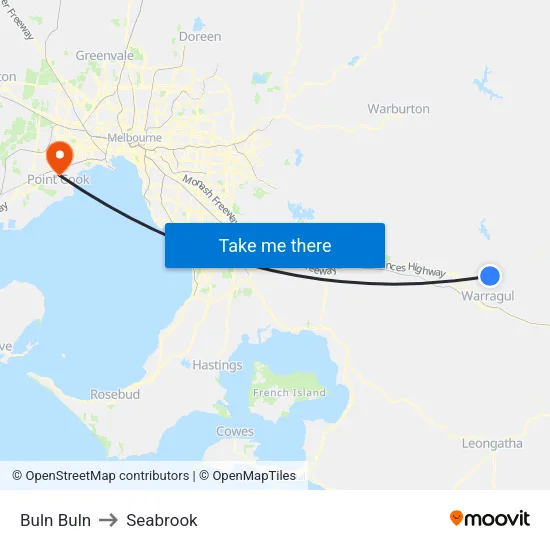 Buln Buln to Seabrook map