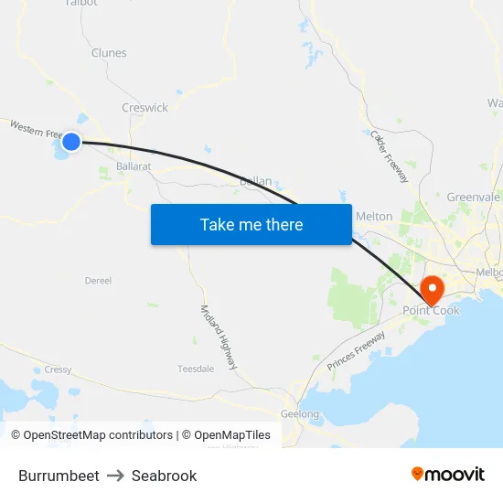 Burrumbeet to Seabrook map