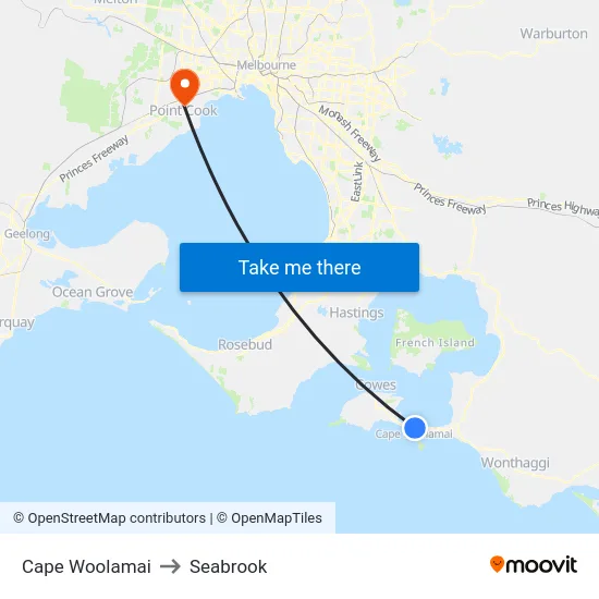Cape Woolamai to Seabrook map