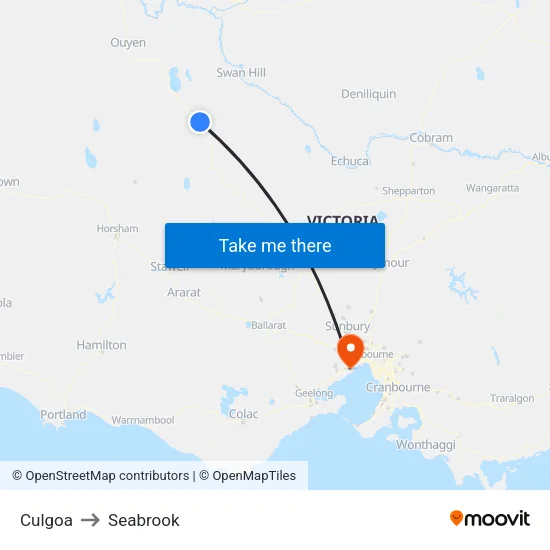 Culgoa to Seabrook map