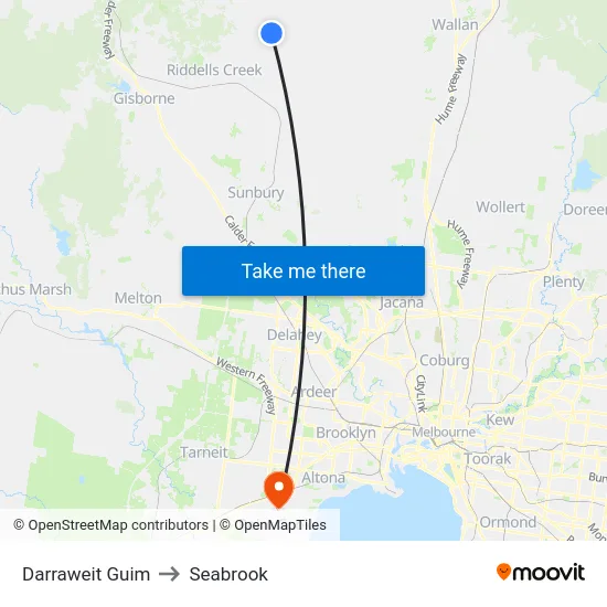 Darraweit Guim to Seabrook map