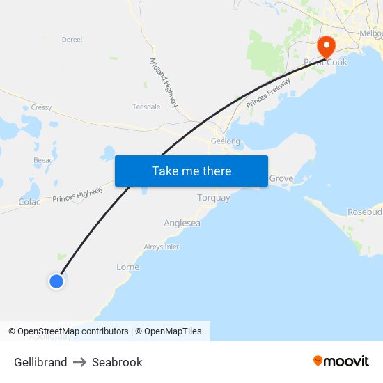 Gellibrand to Seabrook map