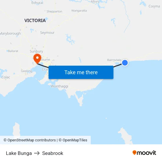 Lake Bunga to Seabrook map