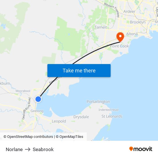 Norlane to Seabrook map