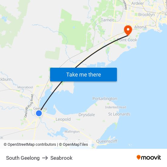South Geelong to Seabrook map