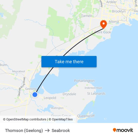 Thomson (Geelong) to Seabrook map