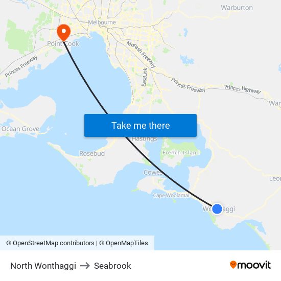 North Wonthaggi to Seabrook map