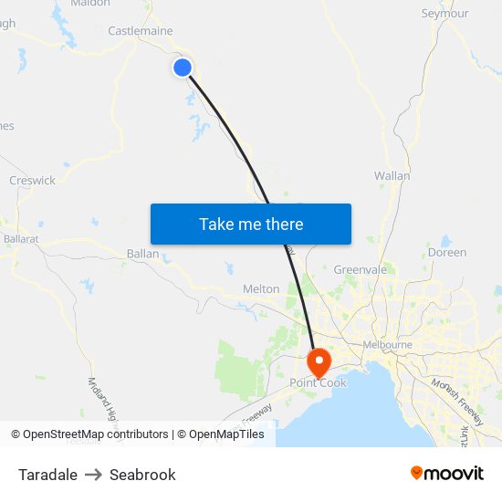 Taradale to Seabrook map