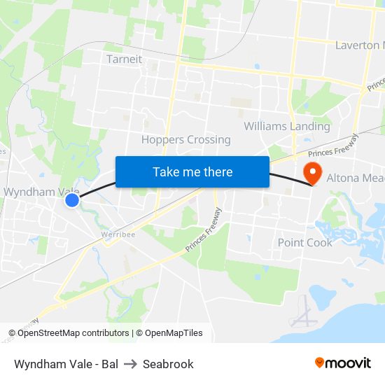 Wyndham Vale - Bal to Seabrook map