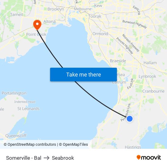 Somerville - Bal to Seabrook map