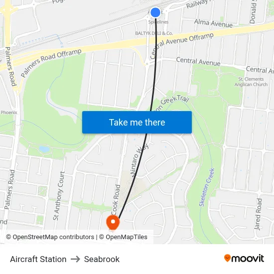 Aircraft Station to Seabrook map