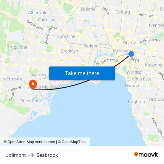 Jolimont to Seabrook map