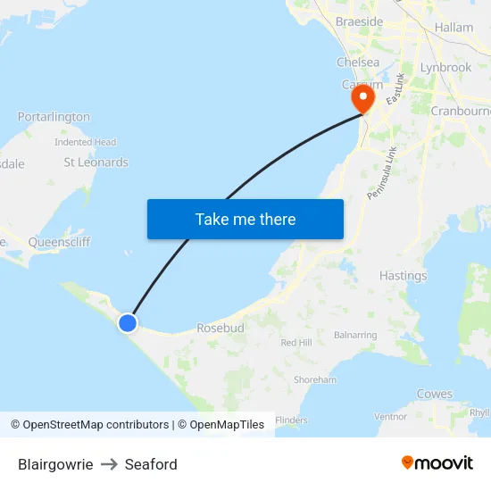 Blairgowrie to Seaford map