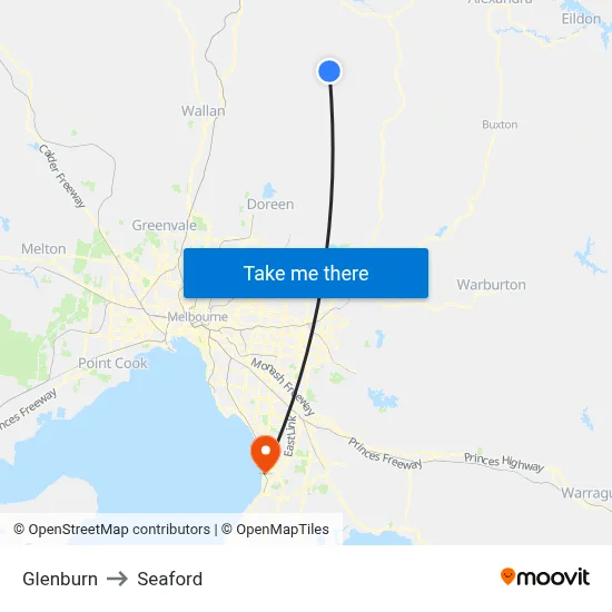 Glenburn to Seaford map
