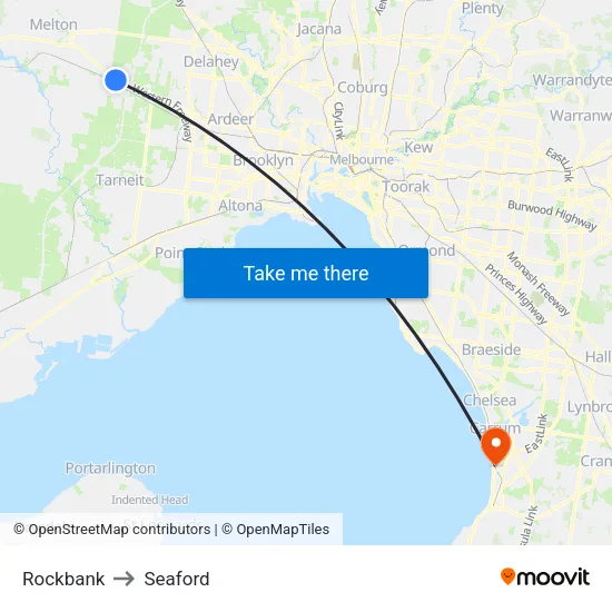 Rockbank to Seaford map