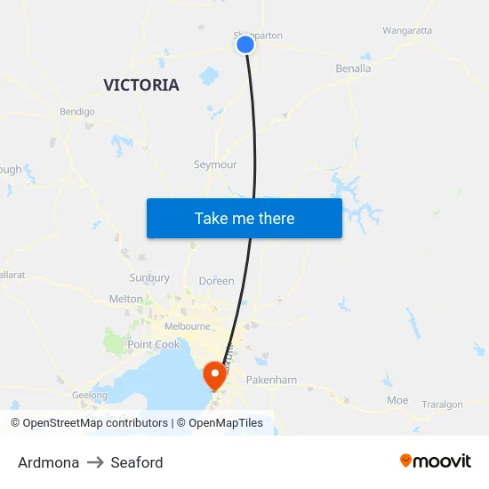 Ardmona to Seaford map