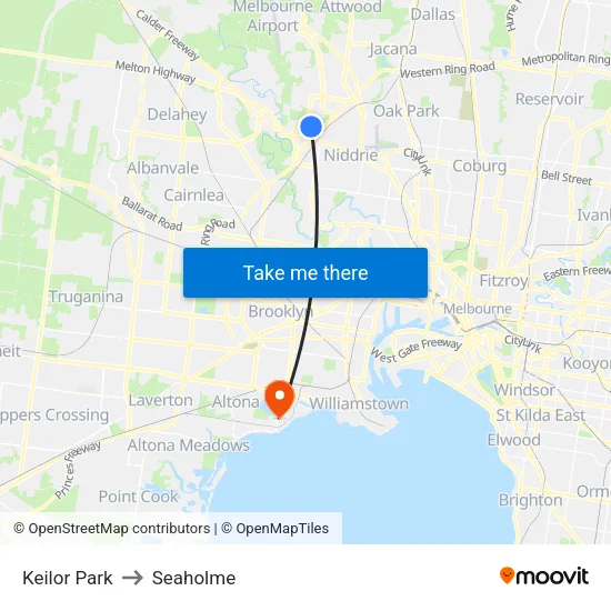 Keilor Park to Seaholme map