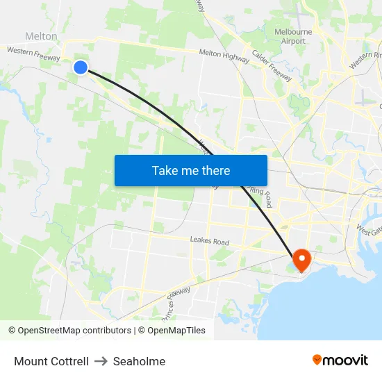 Mount Cottrell to Seaholme map