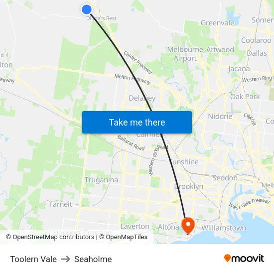 Toolern Vale to Seaholme map