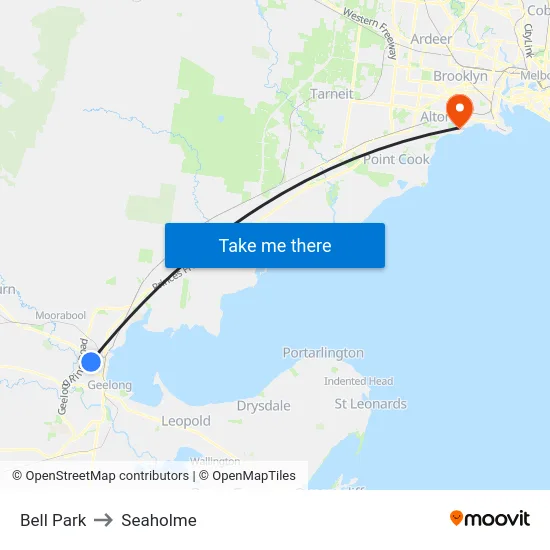 Bell Park to Seaholme map
