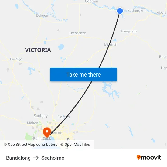 Bundalong to Seaholme map