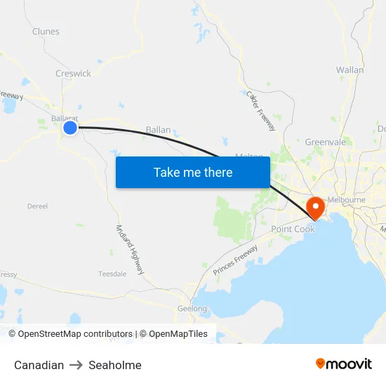 Canadian to Seaholme map