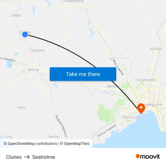 Clunes to Seaholme map