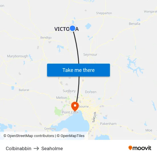 Colbinabbin to Seaholme map