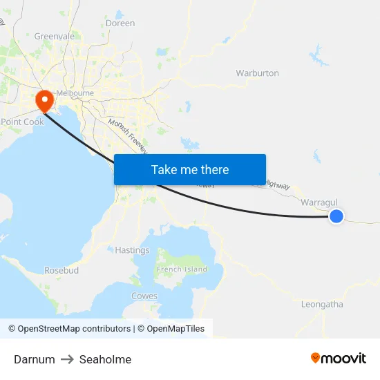 Darnum to Seaholme map