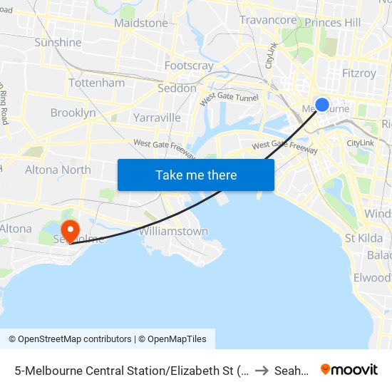 5-Melbourne Central Station/Elizabeth St (Melbourne City) to Seaholme map