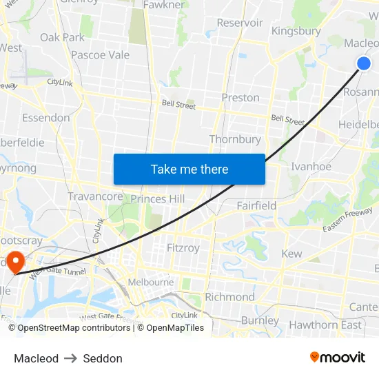 Macleod to Seddon map