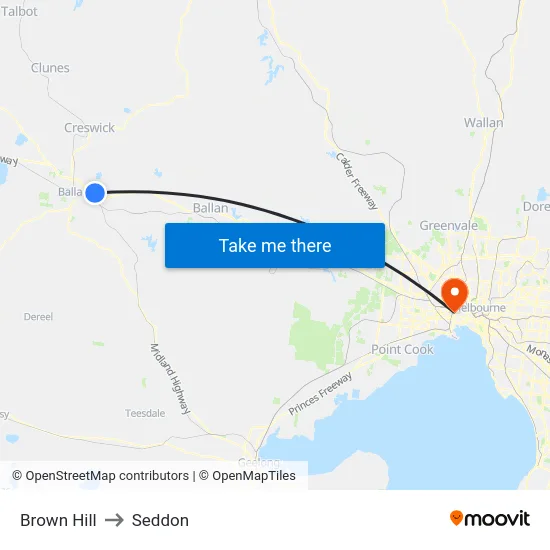 Brown Hill to Seddon map