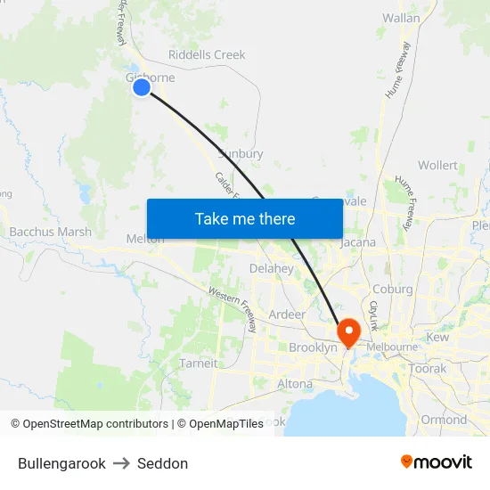 Bullengarook to Seddon map